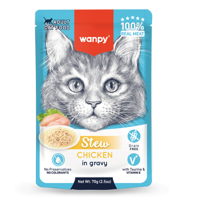 Wanpy - Wanpy 70g Pouch Tavuklu Yaş Kedi Maması 10 Adet