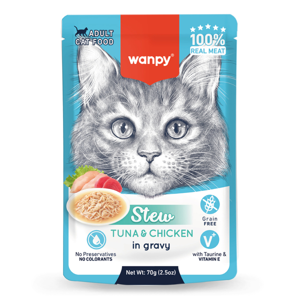 Wanpy 70g Pouch Ton Balık&Tavuklu Yaş Kedi Maması 10 Adet
