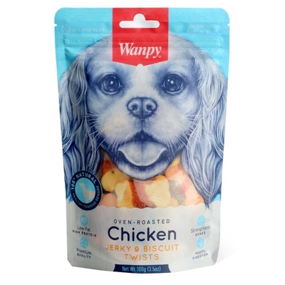 Wanpy - Wanpy Bisküvi Üzeri Tavuk Sargılı 100gr BA-04H Köpek Ödül