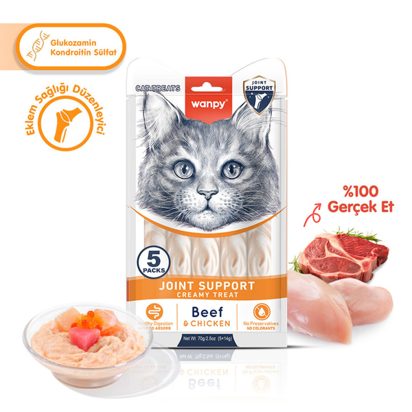 Wanpy Bone Support Sığır Eti&Tavuk 12'li-F.Krema Ödül 5x14gr