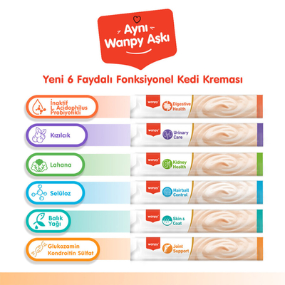 Wanpy Digestive Health Somon Balığı&Tavuk 12'li-F.Krema Ödül 5x14gr - Thumbnail