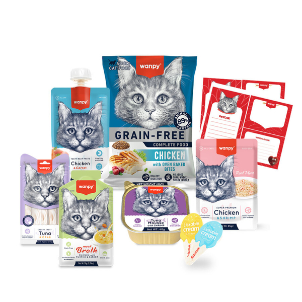 Wanpy Kalp Temalı Kutu Seti Kedi_6'lı Koli