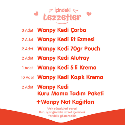 Wanpy Kalp Temalı Kutu Seti Kedi_6'lı Koli - Thumbnail