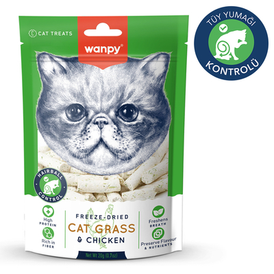 Wanpy - Wanpy Kedi Dondurulmuş Kedi Çimi ve Tavuklu Ödül