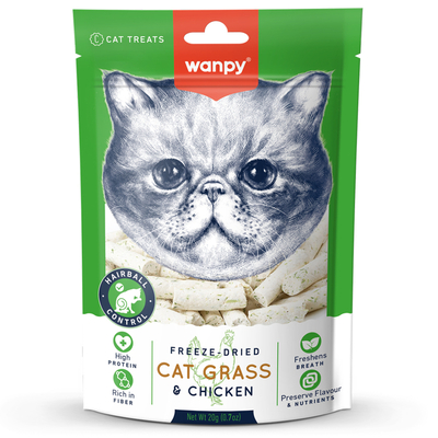 Wanpy Kedi Dondurulmuş Kedi Çimi ve Tavuklu Ödül - Thumbnail