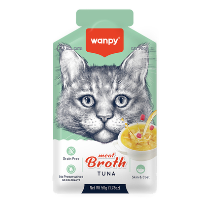 Wanpy - Wanpy Kediler için Ton Balığı Eti Çorbası 50g x12 Adet
