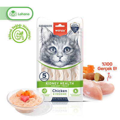 Wanpy - Wanpy Kidney Health Tavuk&Sebze 12'li-F.Krema Ödül 5x14gr