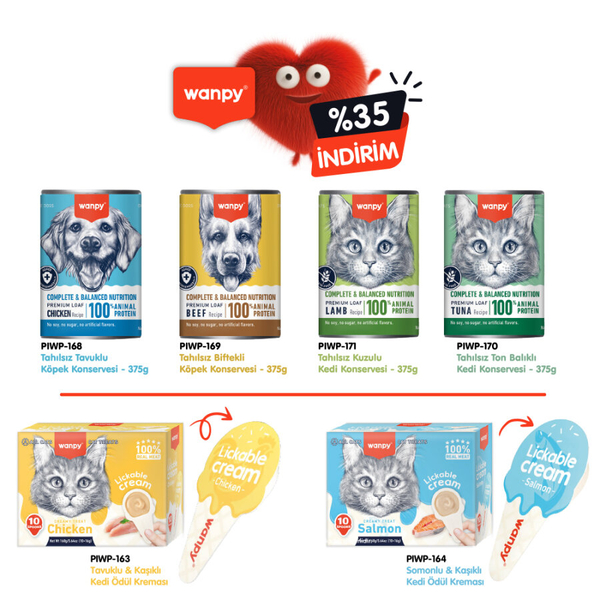 Wanpy Konserve ve Kaşıklı Kedi Ödül Kreması Lansman Seti - KASIM