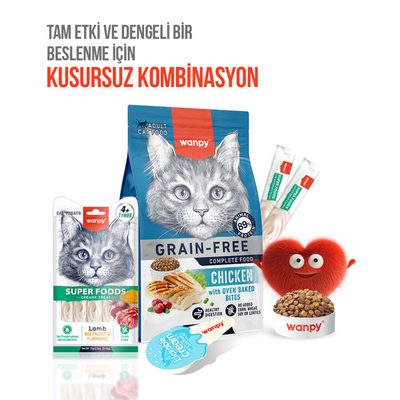 Wanpy Superfood Kuzulu, Pancar & Zerdeçallı 12’li – Krema Kedi Ödülü 5×14 g - Thumbnail