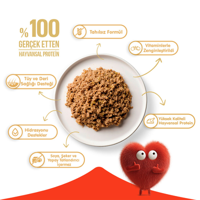 Wanpy Tahılsız Kedi %100 Gerçek Et 375 gr Kuzulu Konserve 12 Adet - Thumbnail