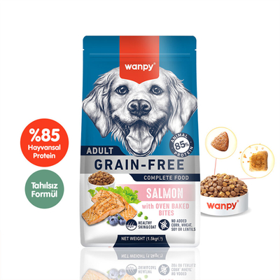 Wanpy - Wanpy Tahılsız Somonlu Yetişkin Köpek Maması 1,5 kg