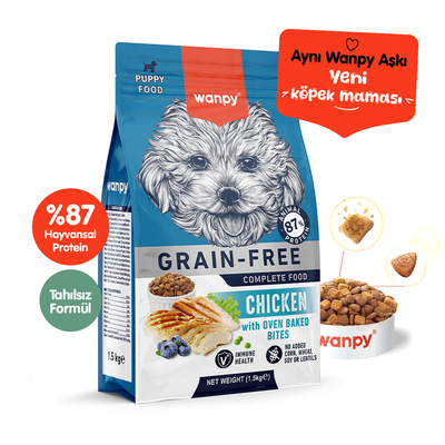 Wanpy - Wanpy Tahılsız Tavuklu Yavru Köpek Maması 1,5 kg