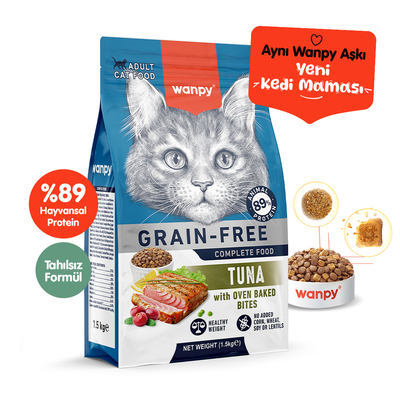 Wanpy - Wanpy Tahılsız Ton Balıklı Yetişkin Kedi Maması 1,5 kg