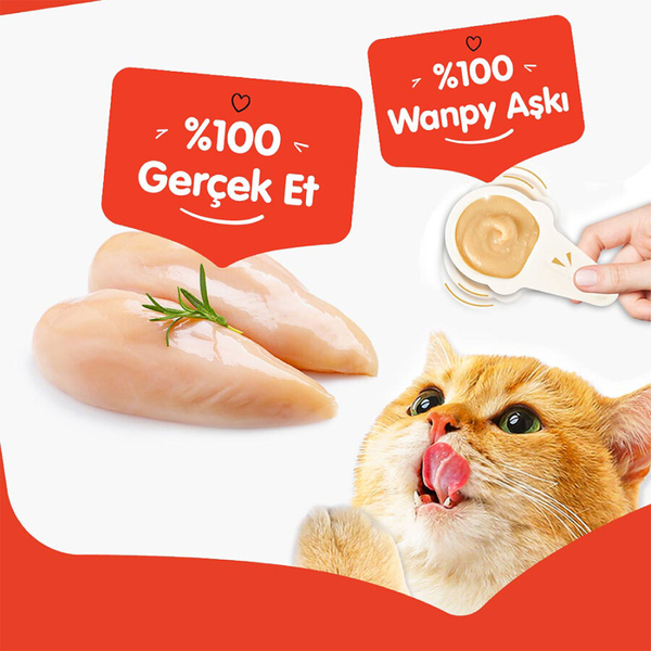 Wanpy Tavuklu 10*16 gr Kaşıklı Kedi Ödül Kreması