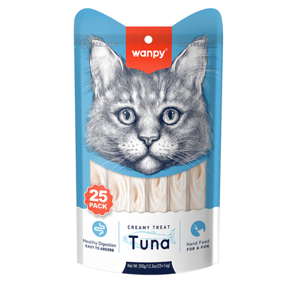 Wanpy - Wanpy Ton Balıklı 25*14 gr Krema Kedi Ödülü RAC-054