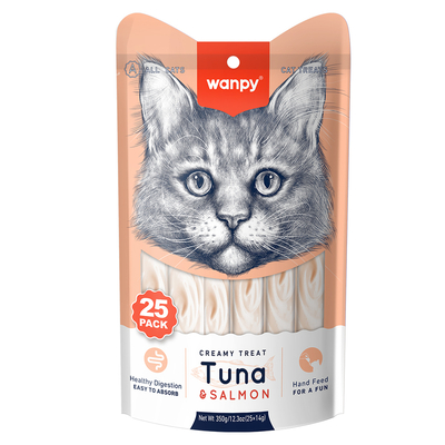Wanpy - Wanpy Ton&Somon 25*14 gr Krema Kedi Ödülü RAC-052